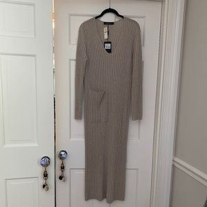 Lisa Yang Cashmere Willow Dress, Sand , Ribbed Knit, Size 2 (M-L) New with Tags